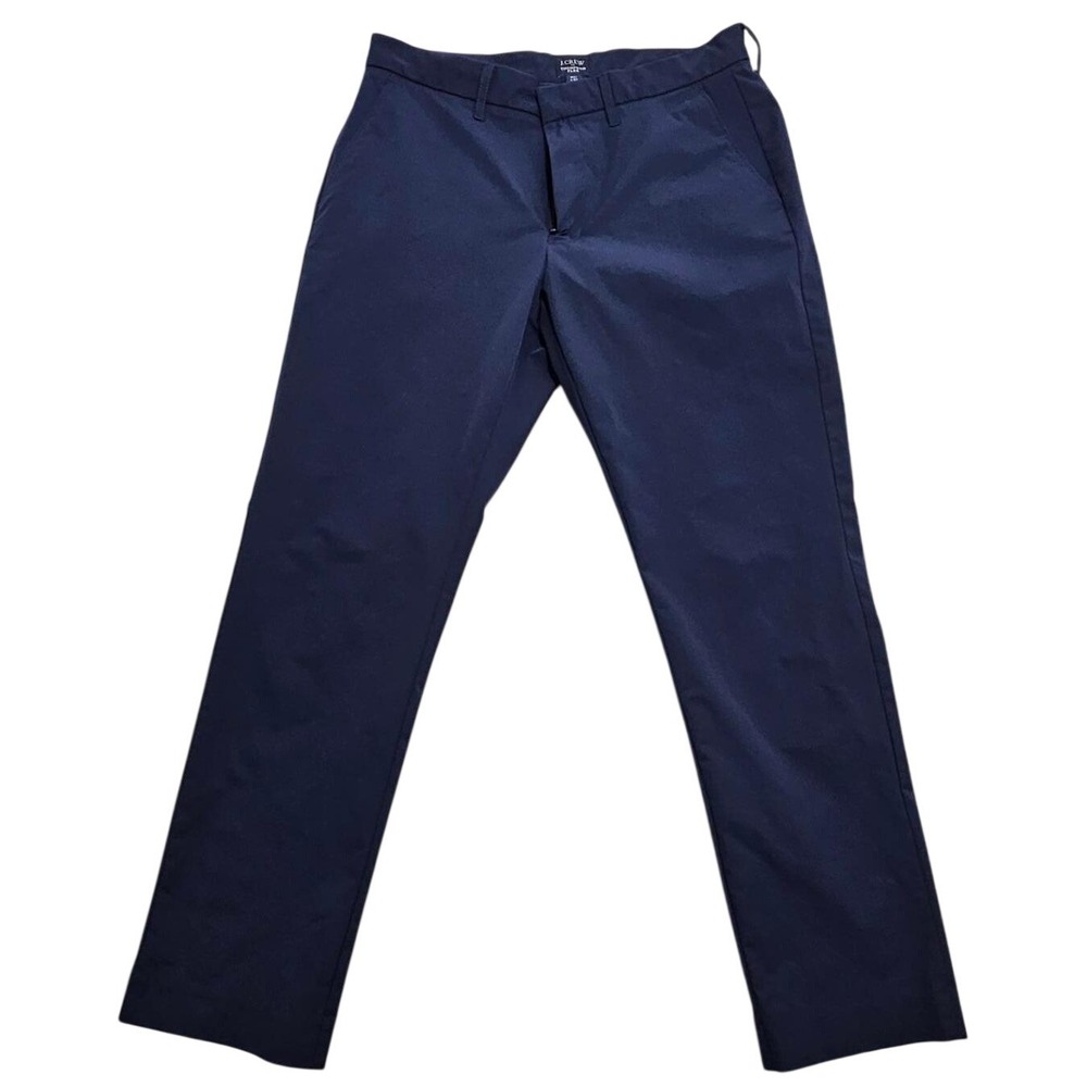 J.Crew Mens Thompson Flex Tapered Pants Navy Blue 31x30 AD934 Polyester Stretch
